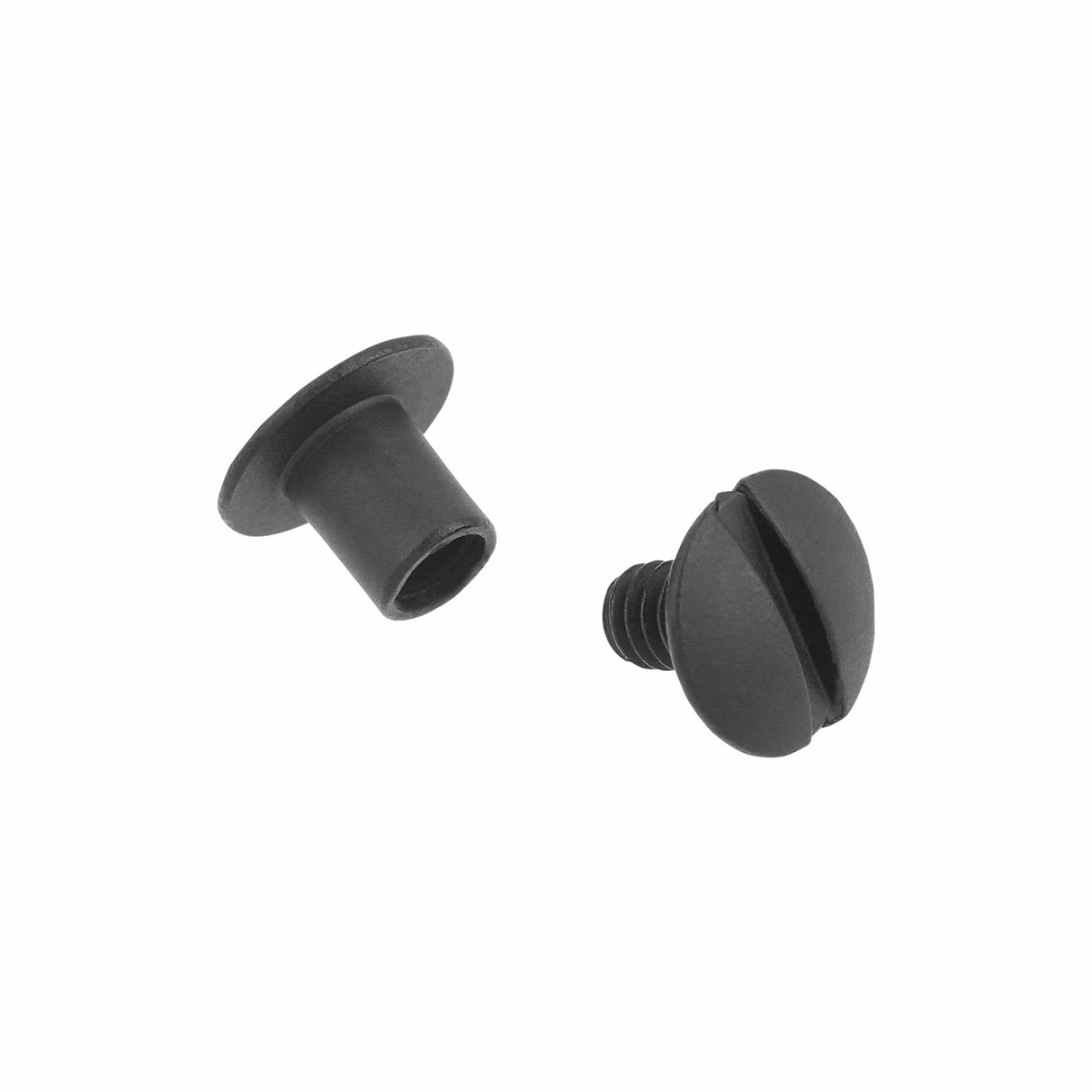 Ohio Travel Bag 1/4" Black, Open Hole Chicago Screw, Solid Brass, #L-156OH-1-4-BLK L-156OH-1-4-BLK