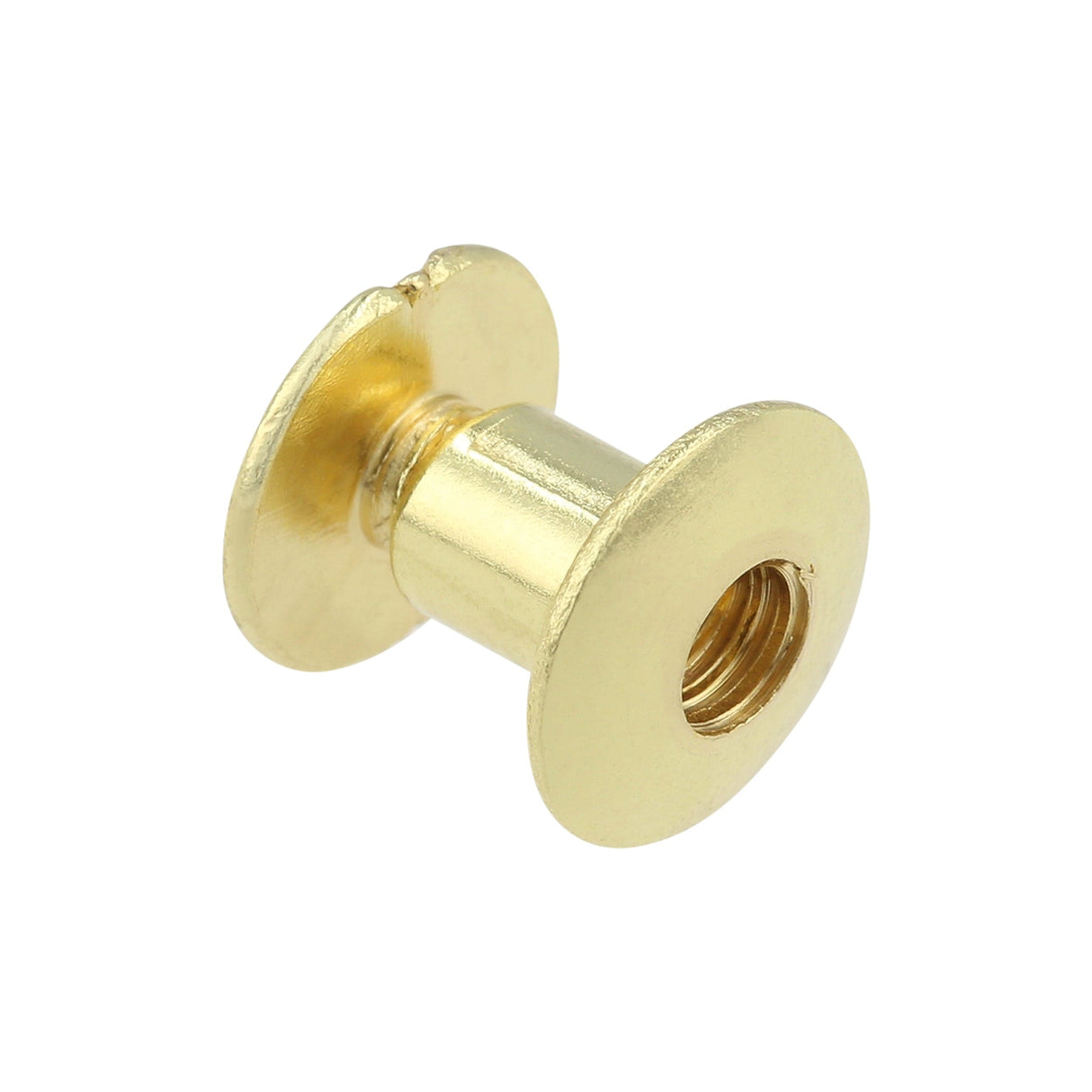 Ohio Travel Bag 1/4" Brass, Open Hole Chicago Screw, Solid Brass, #L-156OH-1-4-BP L-156OH-1-4-BP