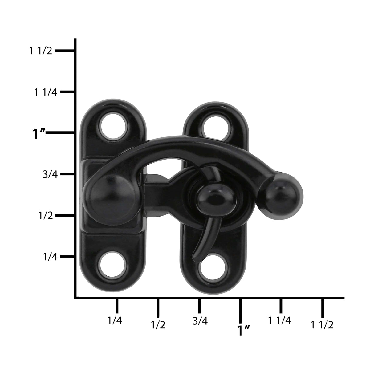 Ohio Travel Bag 1 5/16" Matte Black, Swing Lock Clasp, Zinc Alloy, #P-2263-MBLK P-2263-MBLK