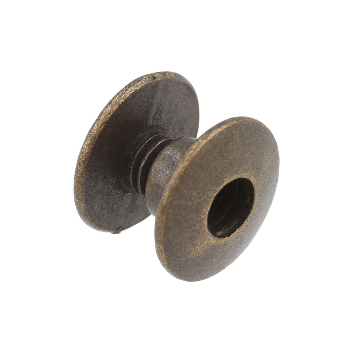 Ohio Travel Bag 1/8" Antique Brass, Open Hole Chicago Screw, Solid Brass, #L-156OH-1-8-ANTB L-156OH-1-8-ANTB