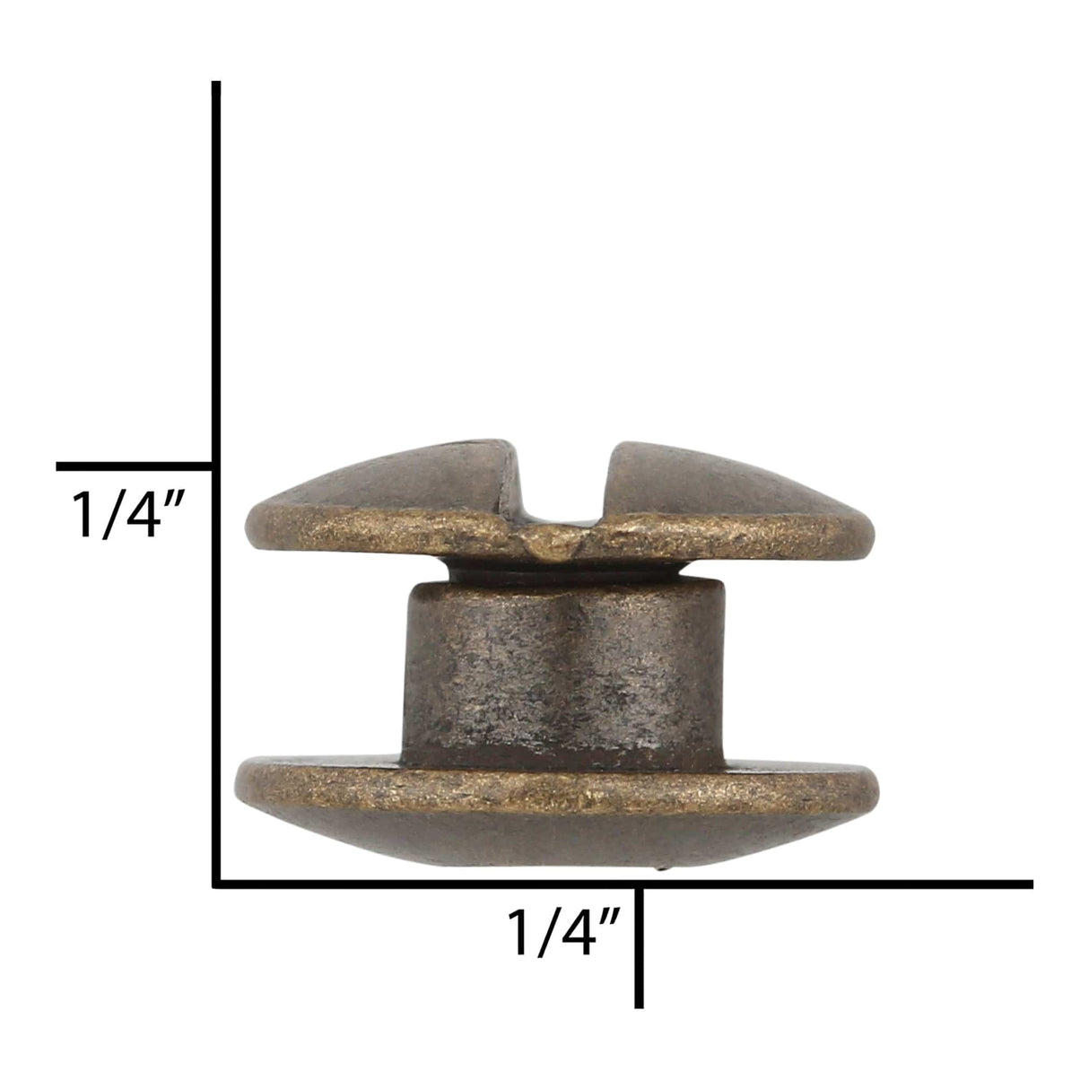 Ohio Travel Bag 1/8" Antique Brass, Open Hole Chicago Screw, Solid Brass, #L-156OH-1-8-ANTB L-156OH-1-8-ANTB