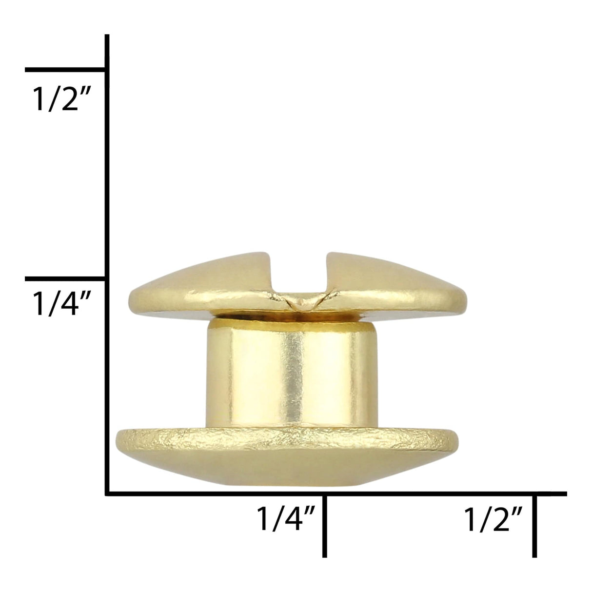 Ohio Travel Bag 1/8" Brass, Open Hole Chicago Screw, Solid Brass, #L-156OH-1-8-BP L-156OH-1-8-BP