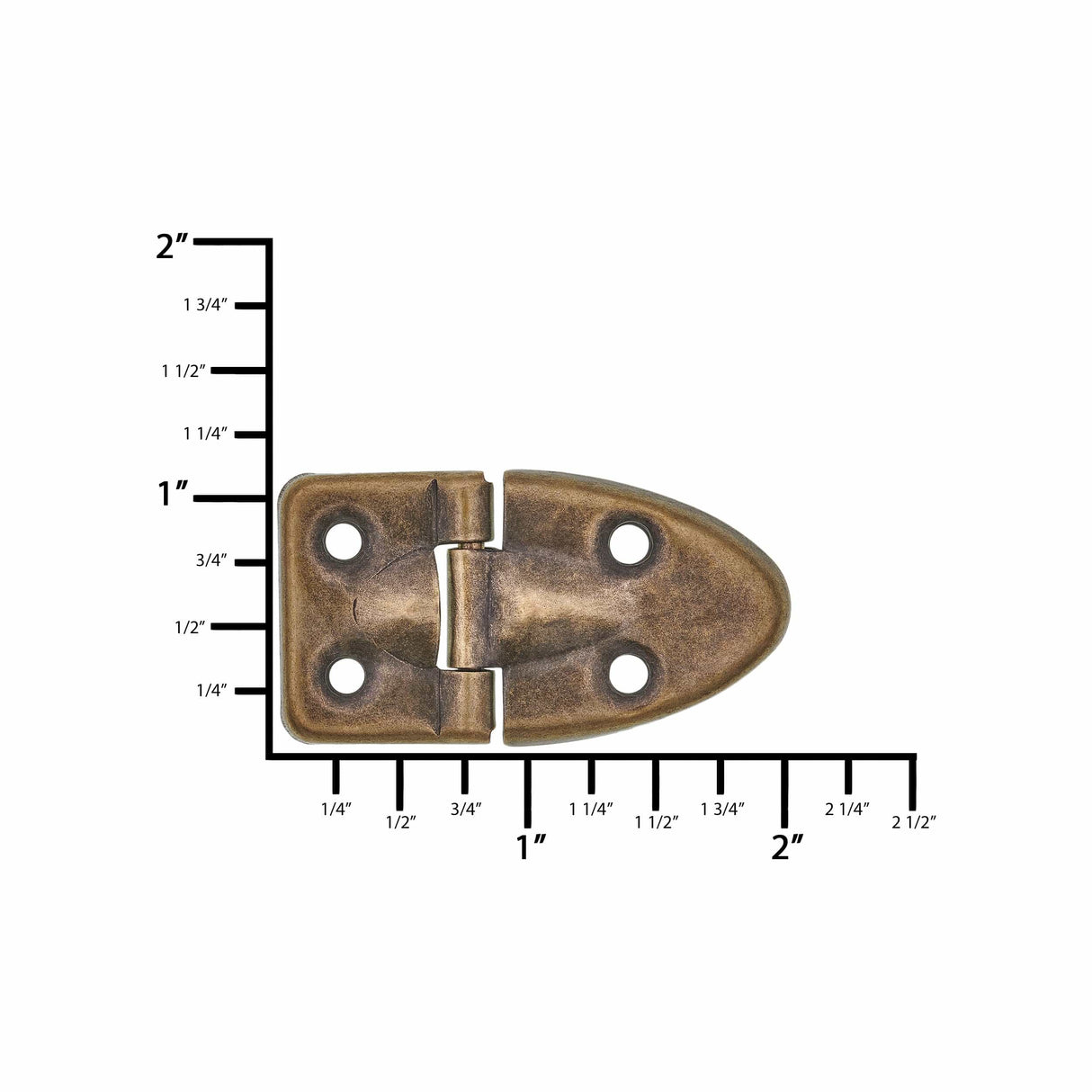 Ohio Travel Bag 1" Antique Brass, Stop Hinge, Zinc Alloy, #D-64-ANTB D-64-ANTB