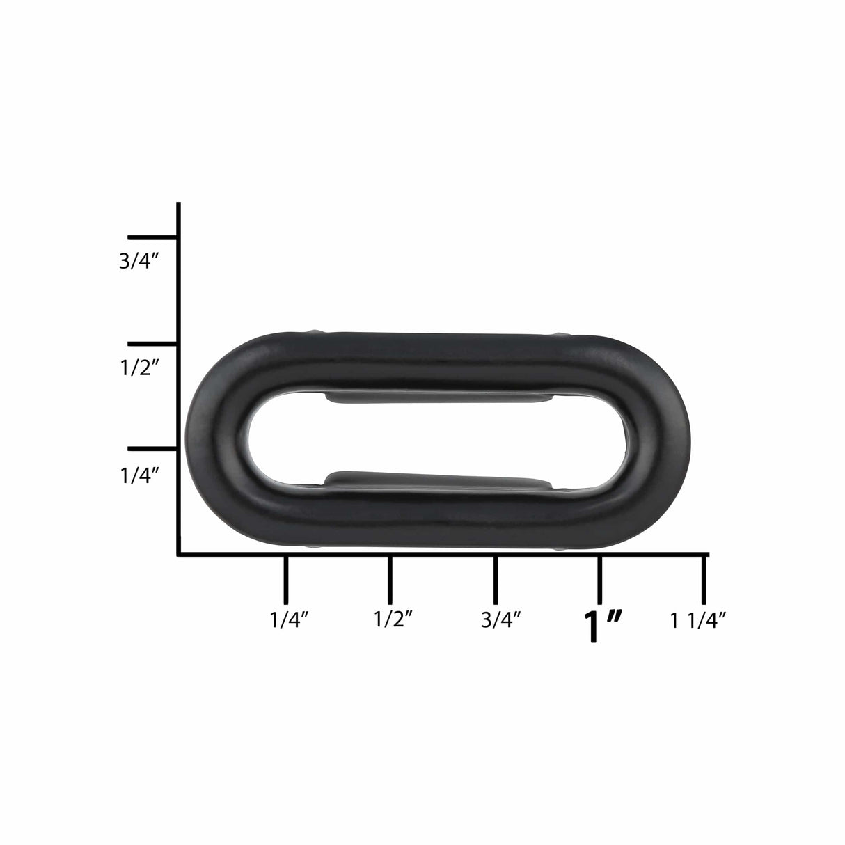Ohio Travel Bag 1" Black, Oblong Grommet With Washer, Steel, #C-1692-BLK C-1692-BLK