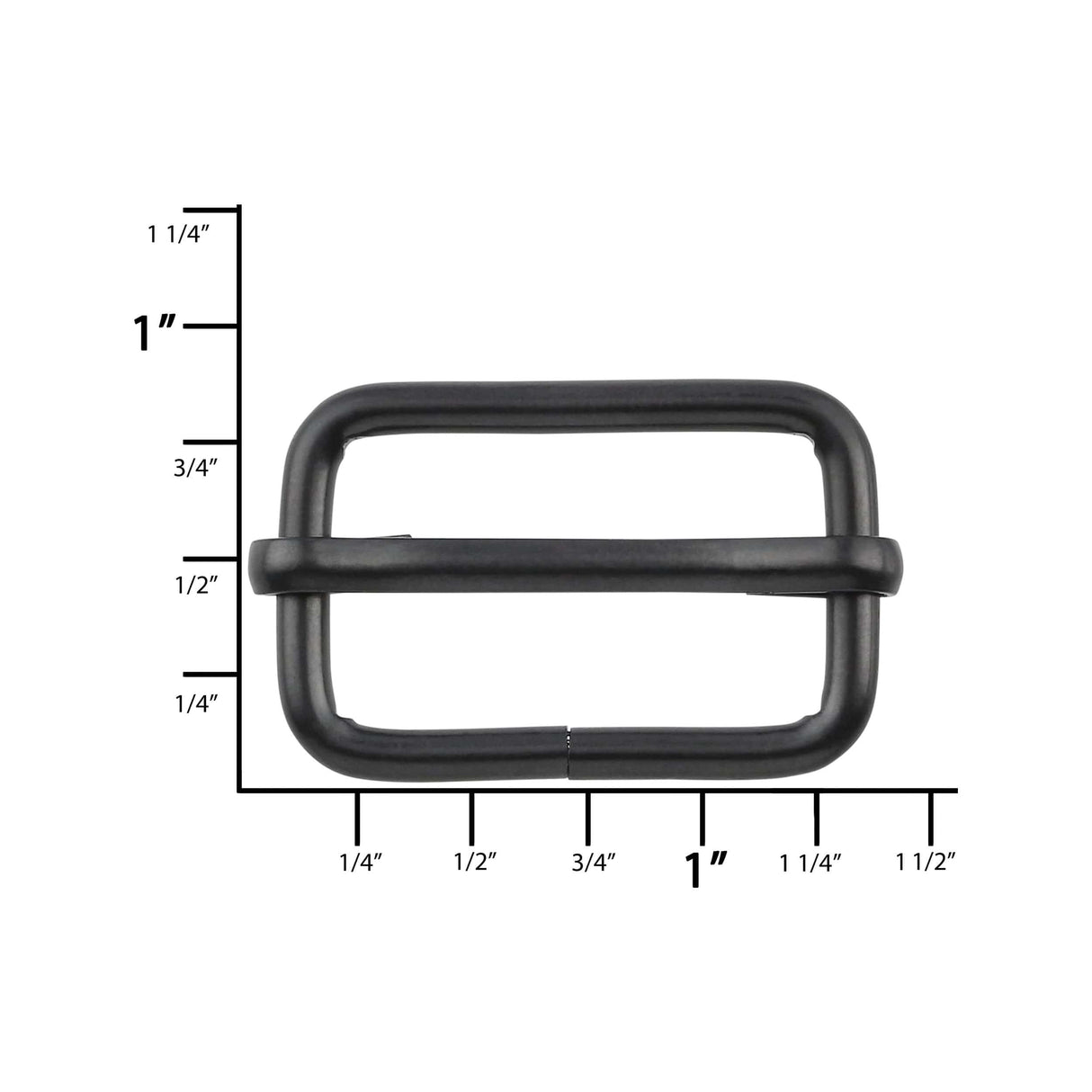 Ohio Travel Bag 1" Black, Strap Slider, Steel, #C-1112-BLK C-1112-BLK