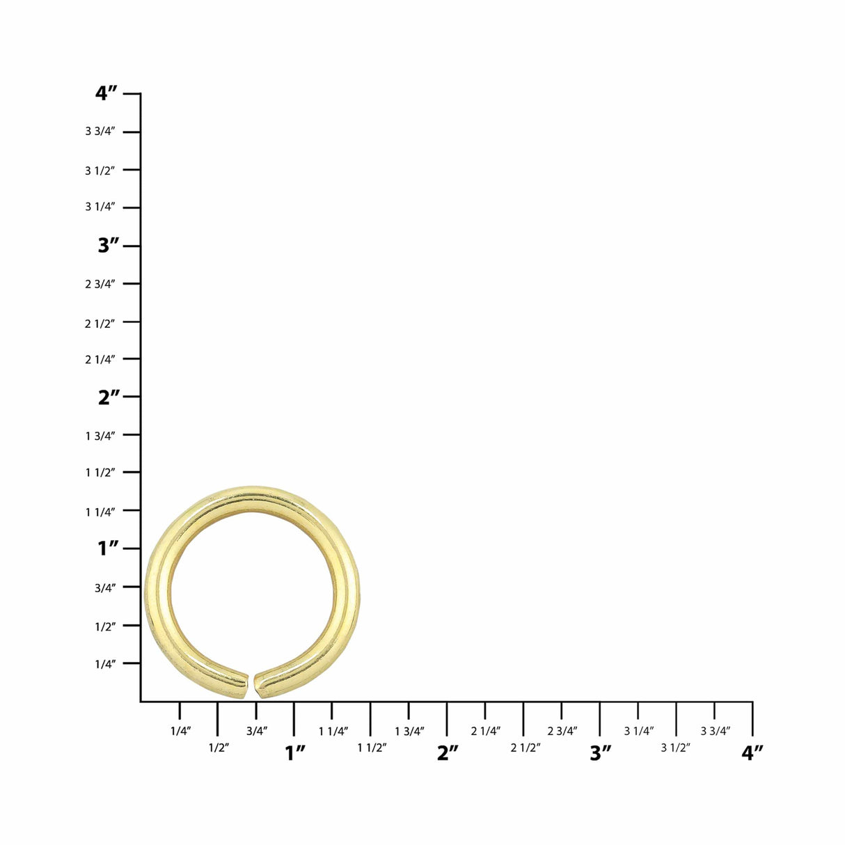 Ohio Travel Bag 1" Brass, Split O ring, Solid Brass, #P-3247-1 P-3247-1