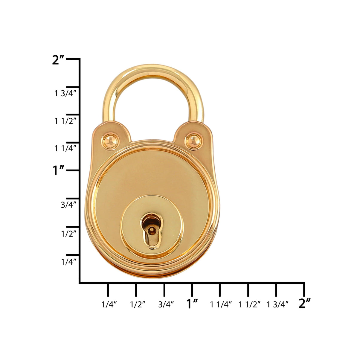 Ohio Travel Bag 1" Gold, Padlock, Zinc Alloy, #L-3388-GOLD L-3388-GOLD