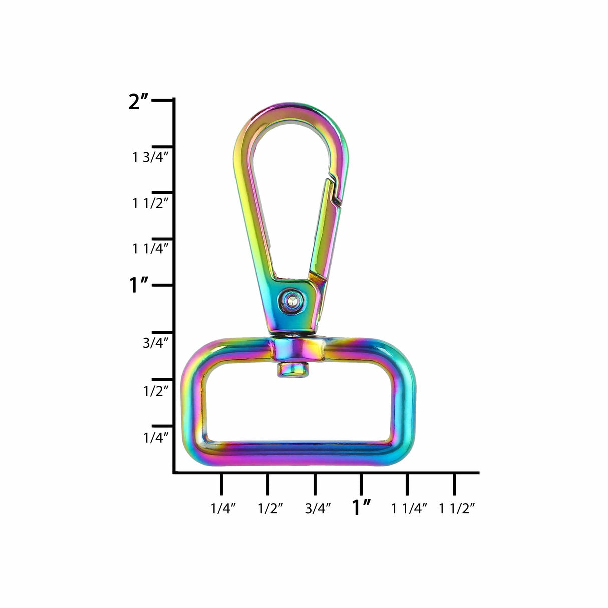 Ohio Travel Bag 1" Iridescent Rainbow, Lever Swivel Snap, Zinc Alloy, #P-4142-1-IR P-4142-1-IR