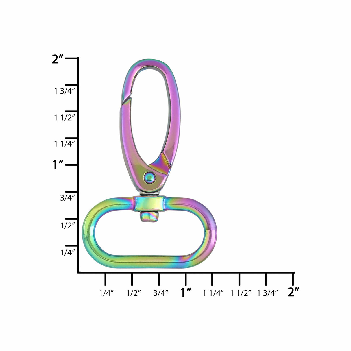 Ohio Travel Bag 1" Iridescent Rainbow, Round Lever Swivel Snap, Zinc Alloy, #P-4141-25-IR P-4141-25-IR