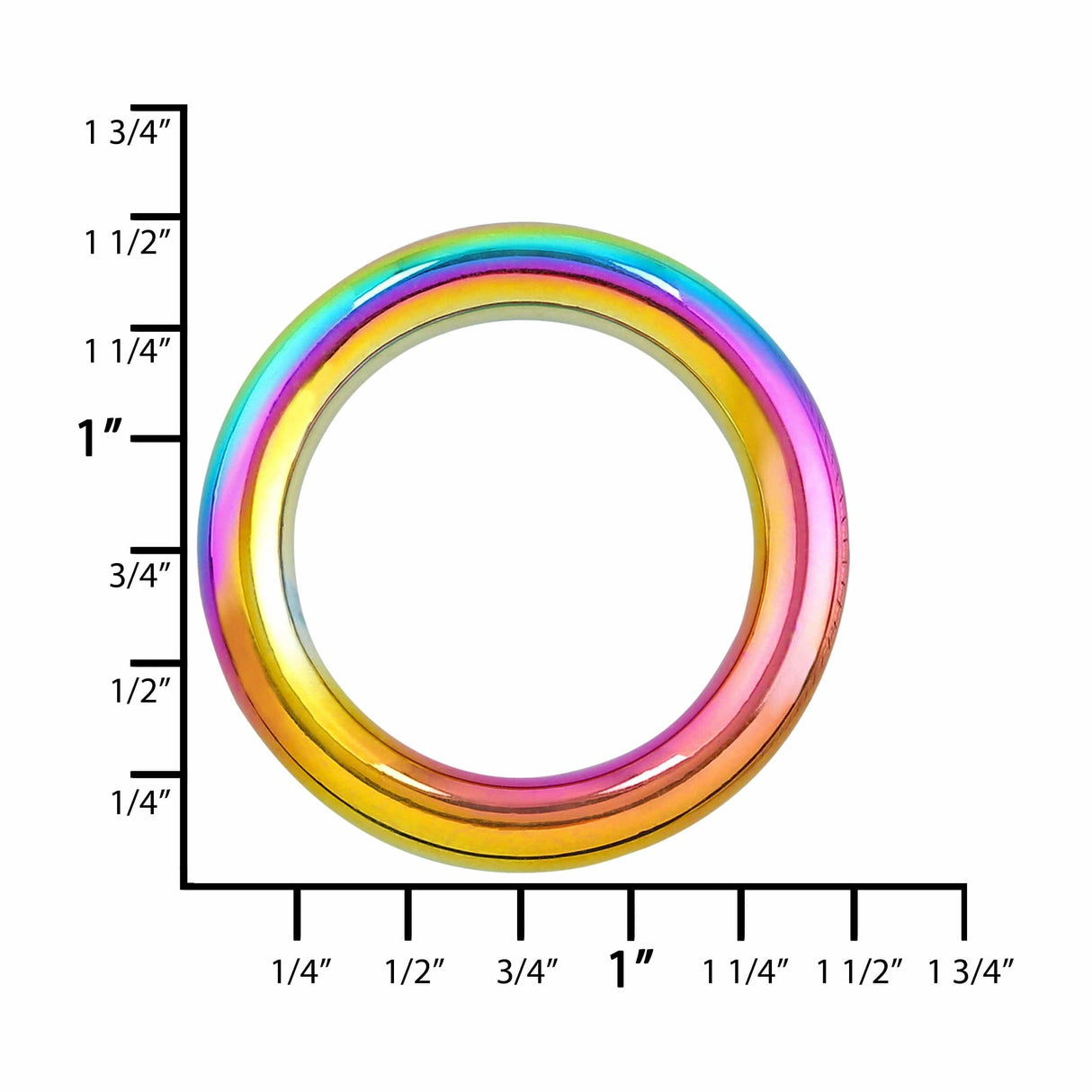 Ohio Travel Bag 1" Iridescent Rainbow, Solid O-Ring, Zinc Alloy, #D-422-25-IR D-422-25-IR