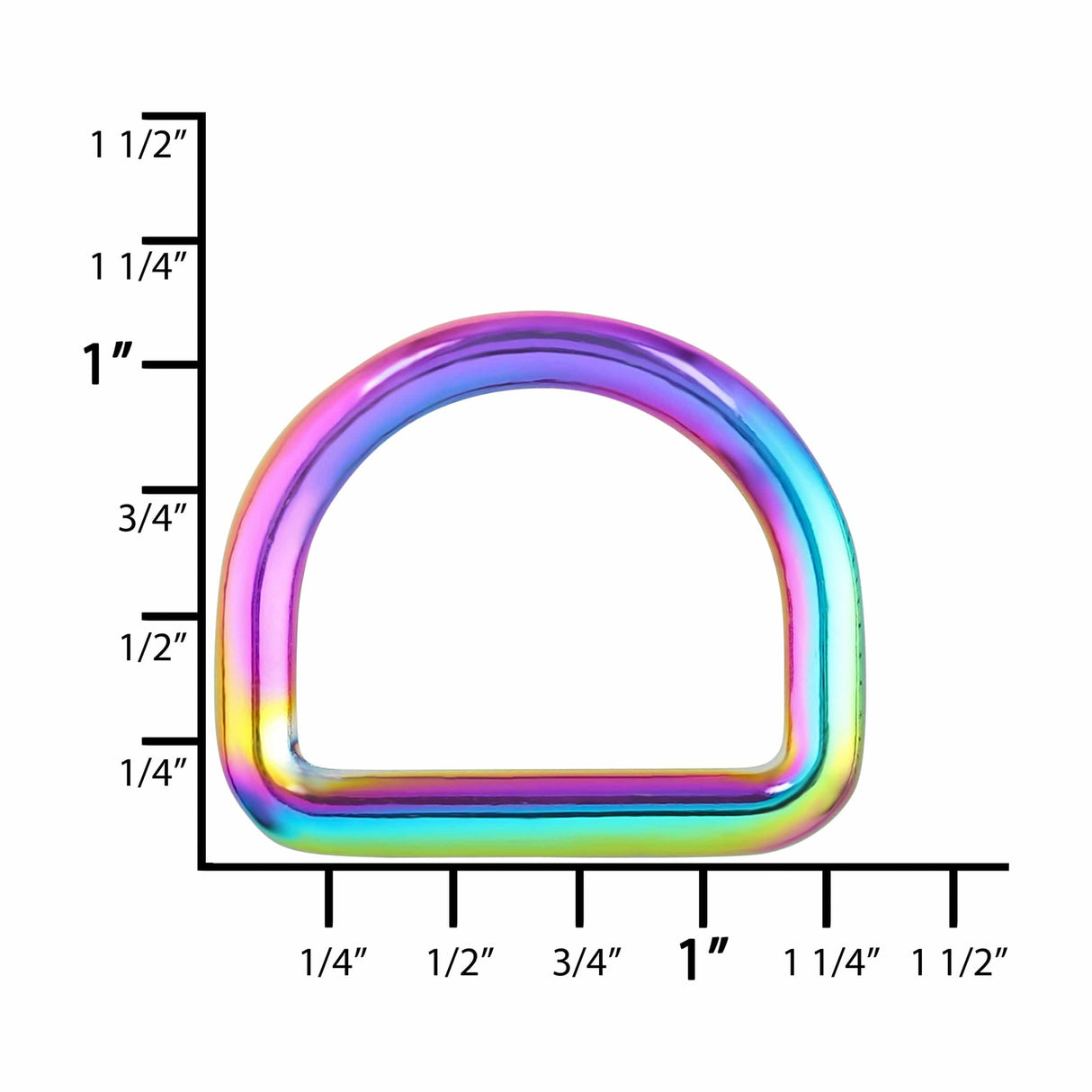 Ohio Travel Bag 1" Iridescent Rainbow, Welded D-Ring, Zinc Alloy, #D-424-1-IR D-424-1-IR