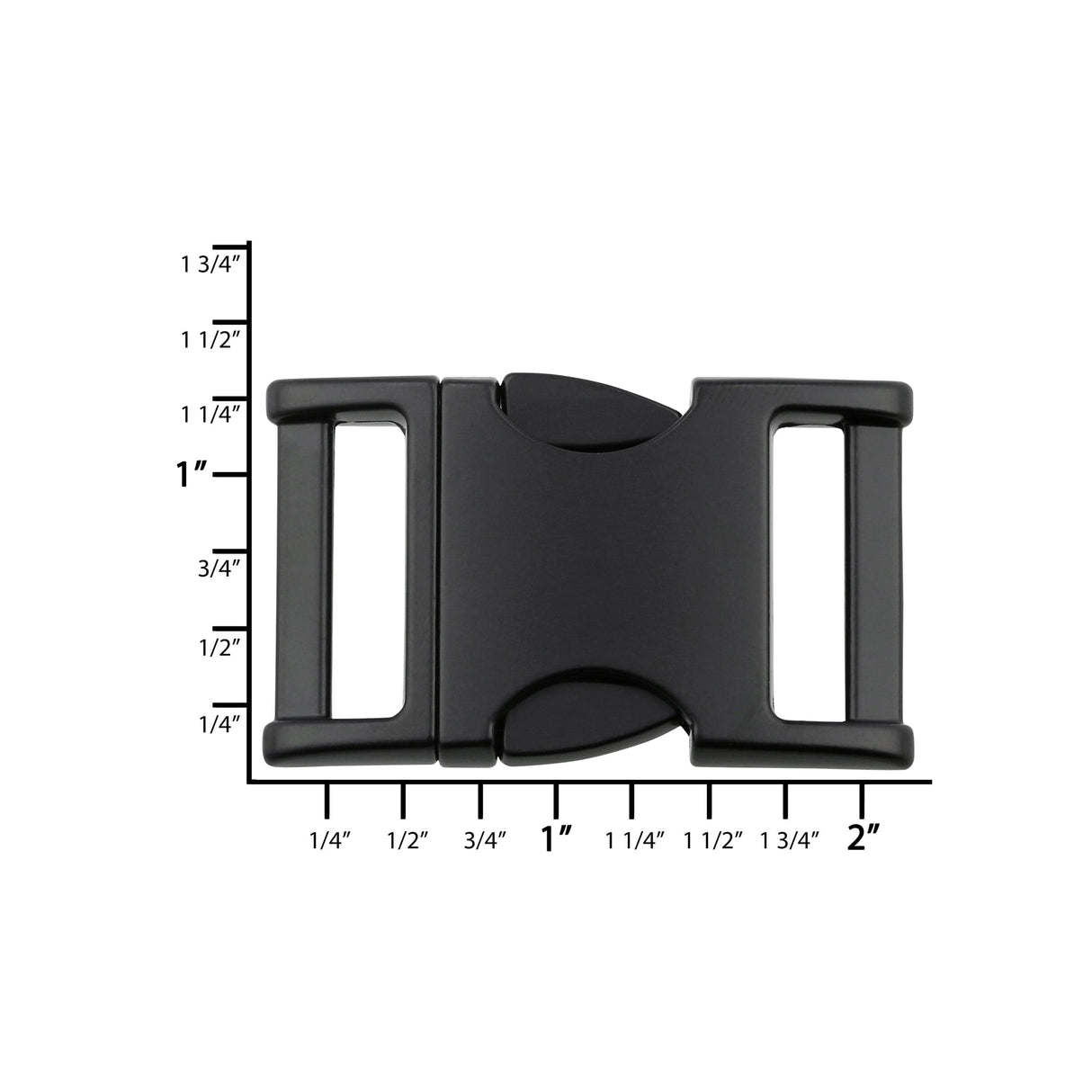 Ohio Travel Bag 1" Matte Black, Side Squeeze Buckle, Zinc Alloy, #C-250-1-BLK C-250-1-BLK