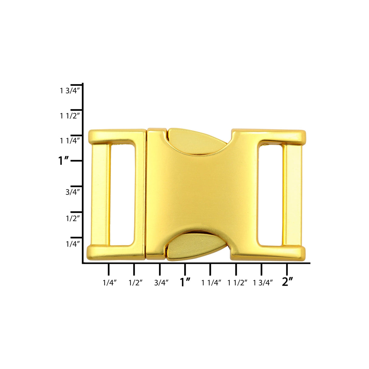 Ohio Travel Bag 1" Matte Brass, Side Squeeze Buckle, Zinc Alloy, #C-250-1-BRS C-250-1-BRS