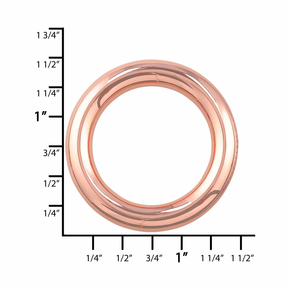 Ohio Travel Bag 1" Shiny Copper, Cast Round Ring, Zinc Alloy, #P-2549-CPR P-2549-CPR