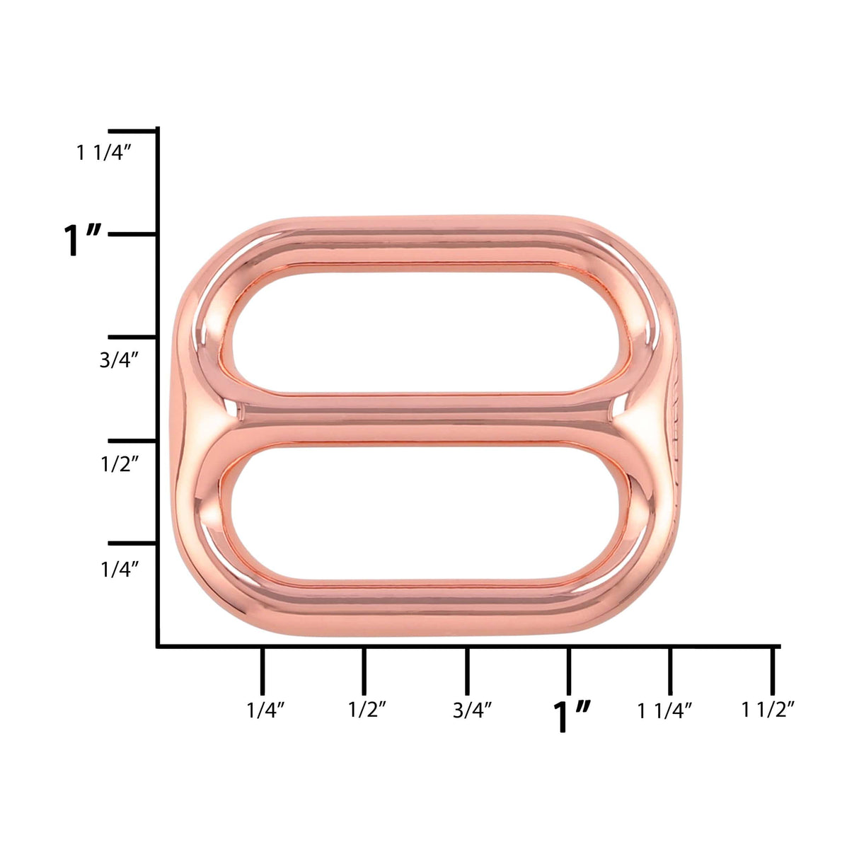 Ohio Travel Bag 1" Shiny Copper, Double Loop, Zinc Alloy, #C-1901-CPR C-1901-CPR