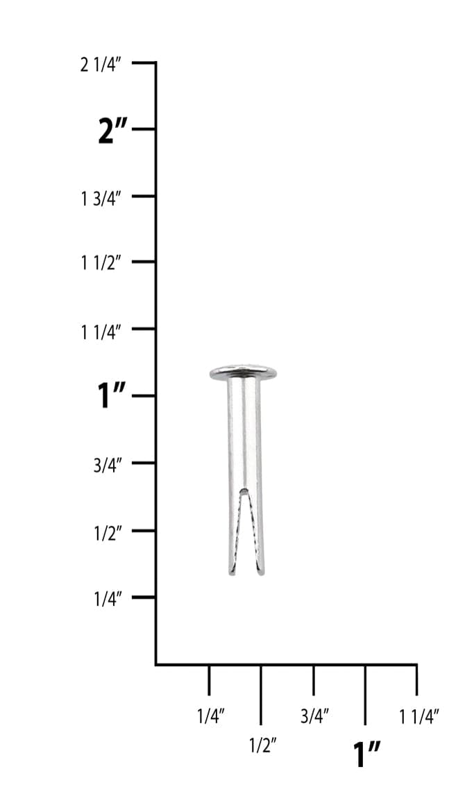 Ohio Travel Bag 10/16" Nickel, Split Rivet, Steel - 24 pk, #100-10-16-NP 100-10-16-NP