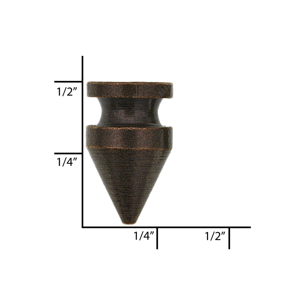 Ohio Travel Bag 12 mm Antique Brass, Spike with Screw, Solid Brass, #C-1551-ANTB C-1551-ANTB