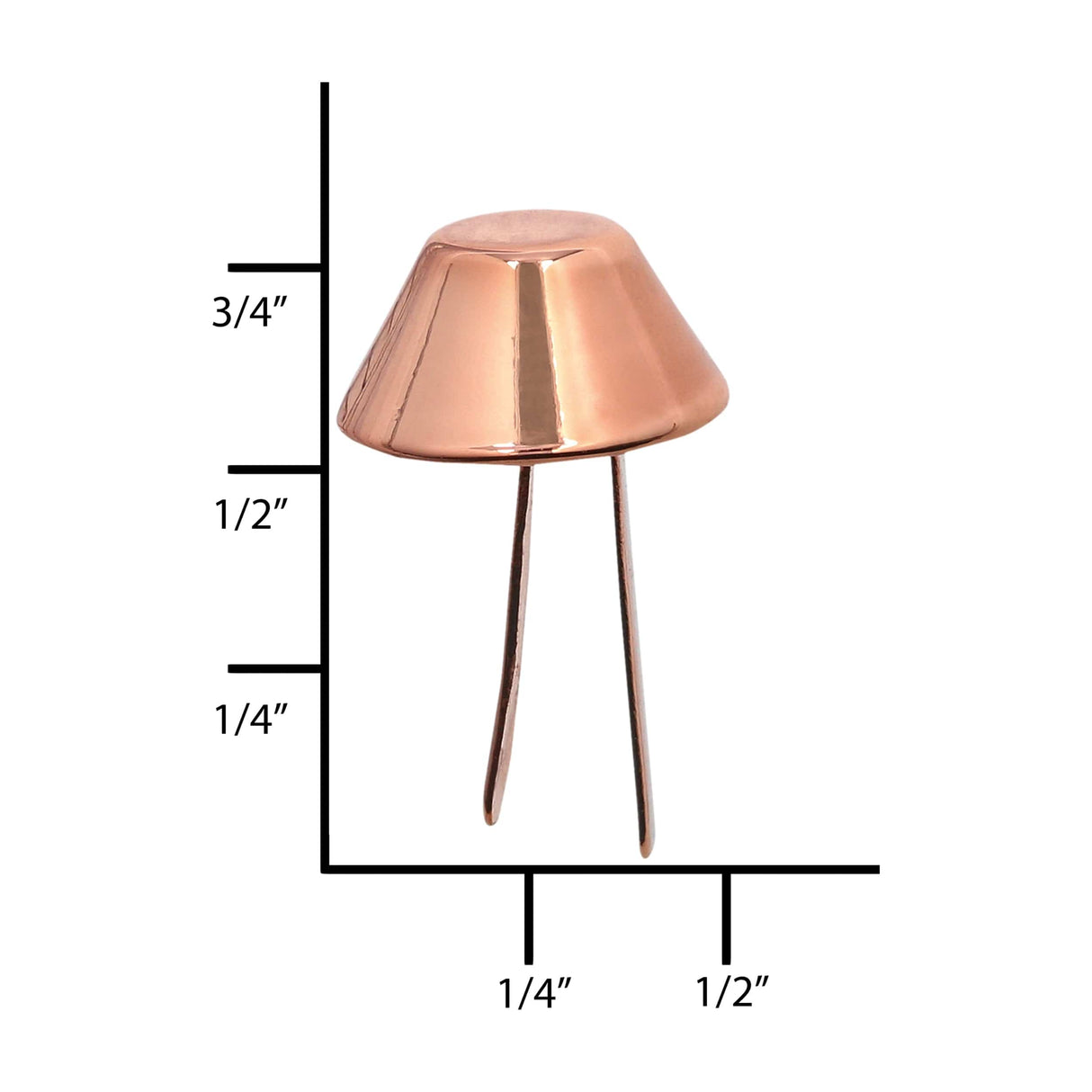 Ohio Travel Bag 12mm Copper, Cone Handbag Bottom with Prongs, Zinc Alloy, #P-4000-12-CPR P-4000-12-CPR