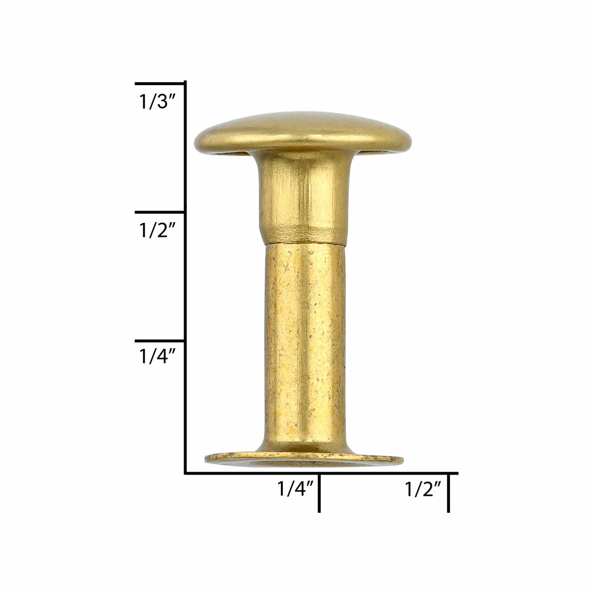 Ohio Travel Bag 15mm Brass, Single Cap Jiffy Rivets, Solid Brass-100ct, #515S-SB 515S-SB