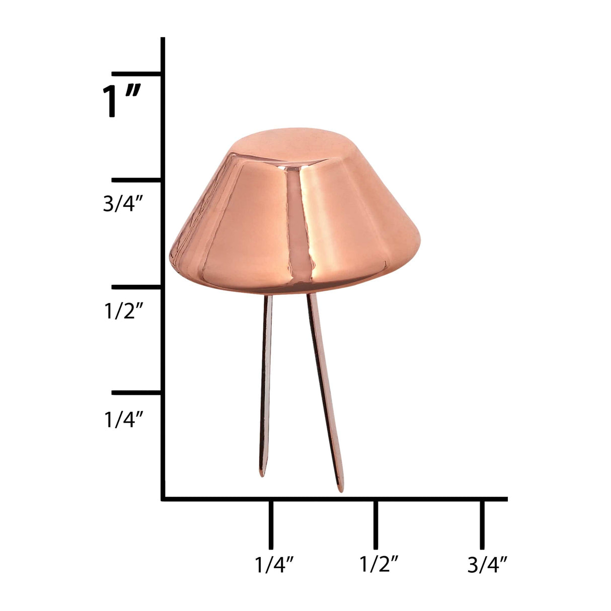 Ohio Travel Bag 15mm Copper, Cone Handbag Bottom with Prongs, Zinc Alloy, #P-4000-15-CPR P-4000-15-CPR