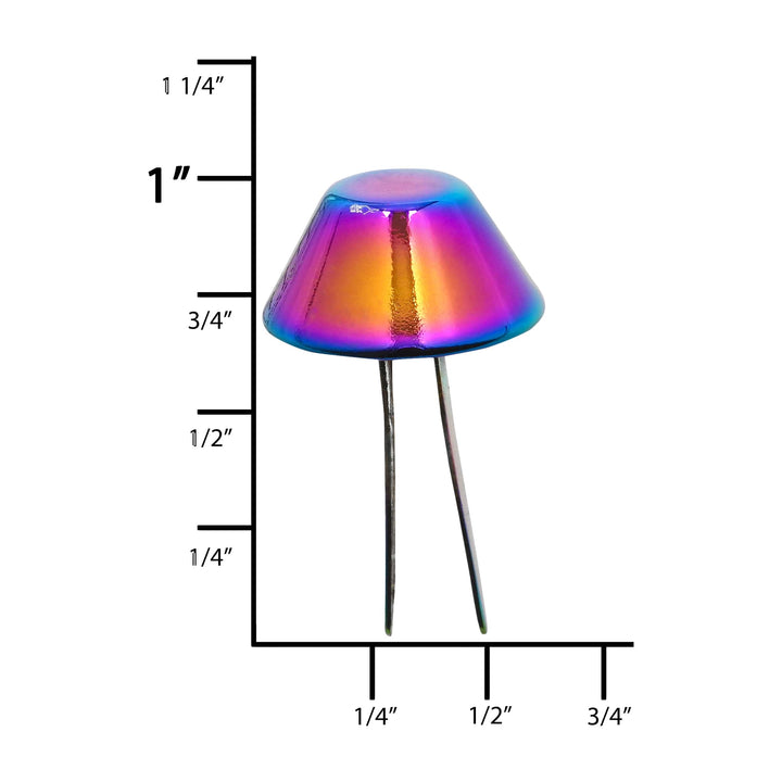 15mm Rainbow, Cone Handbag Bottom with Prongs, Zinc Alloy-PK10