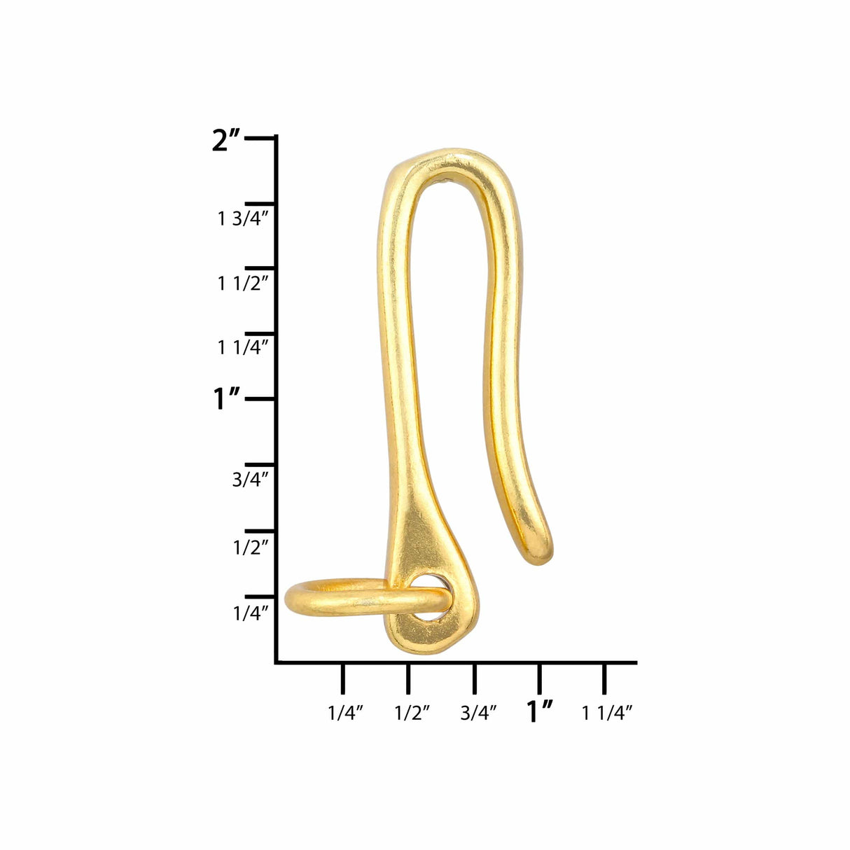 Ohio Travel Bag 16mm Gold, Fish Hook, Solid Brass, #P-3146-GOLD P-3146-GOLD