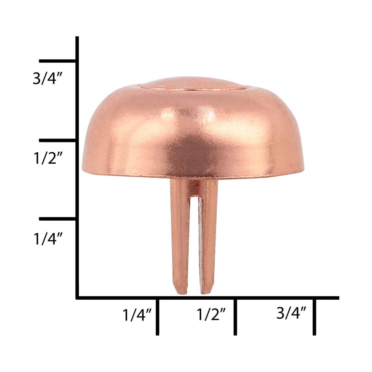 Ohio Travel Bag 17mm Copper, Round Handbag Bottom Stud, Steel, #312-6-16-CPR 312-6-16-CPR