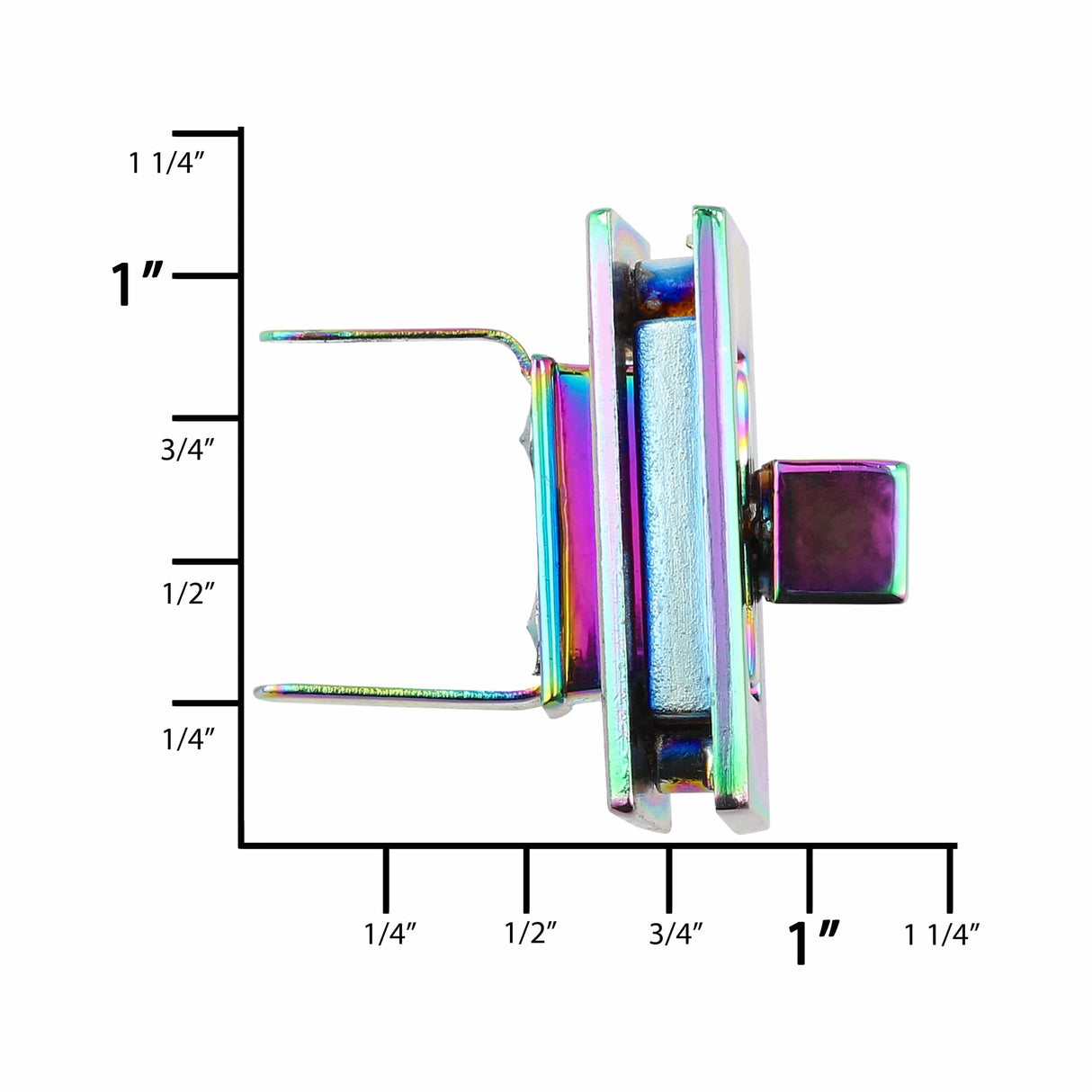 Ohio Travel Bag 17mm Rainbow, Twist Turn Lock, Zinc Alloy, #P-4004-IR P-4004-IR