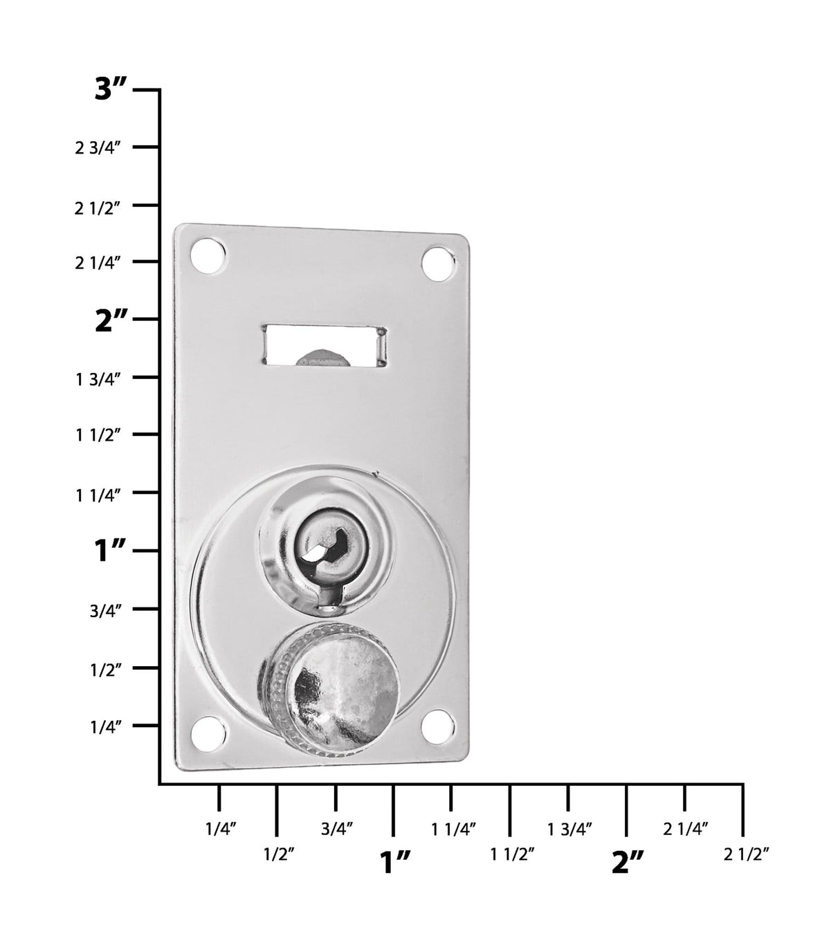 Ohio Travel Bag 2 1/4" Nickel, Keyed Lock w/ Hasp, Solid Brass, #L-3881 L-3881