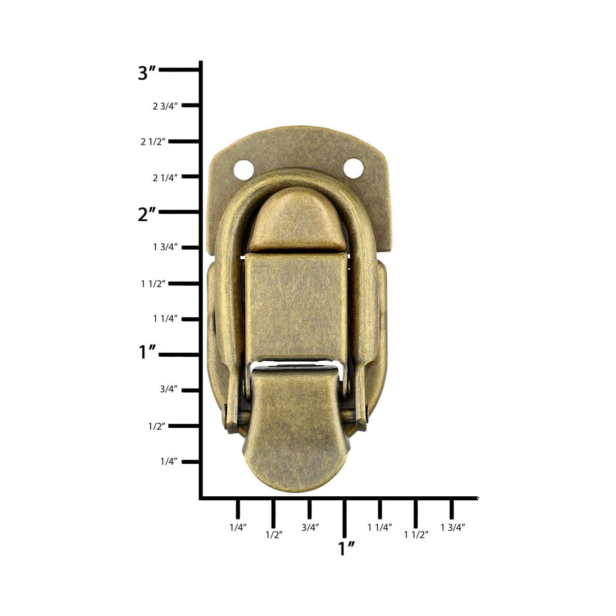 Ohio Travel Bag 2 7/16" Antique Brass, Latch Lock Drawbolt, Steel, #L-2026-ANTB L-2026-ANTB
