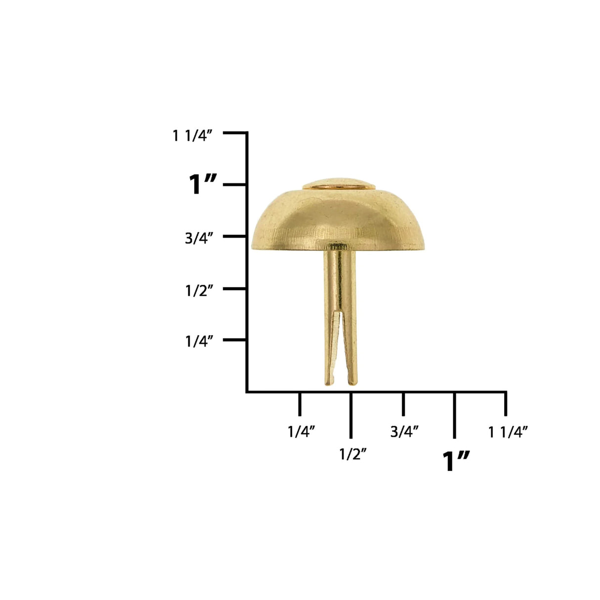 20mm Brass, 16mm Round Handbag Bottom Stud, Steel, 10-pack