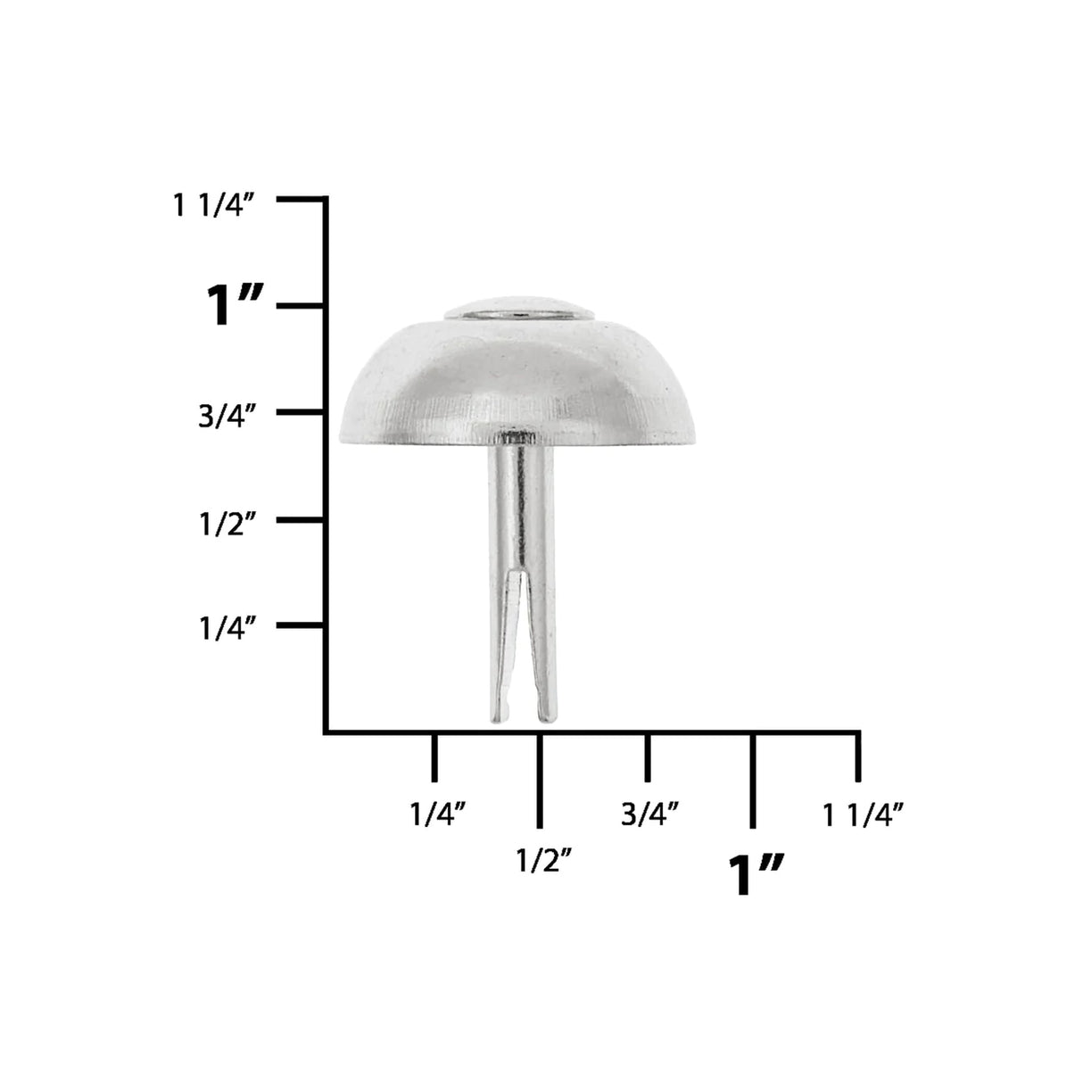 20mm Nickel, Round Handbag Bottom Stud, Steel-PK10