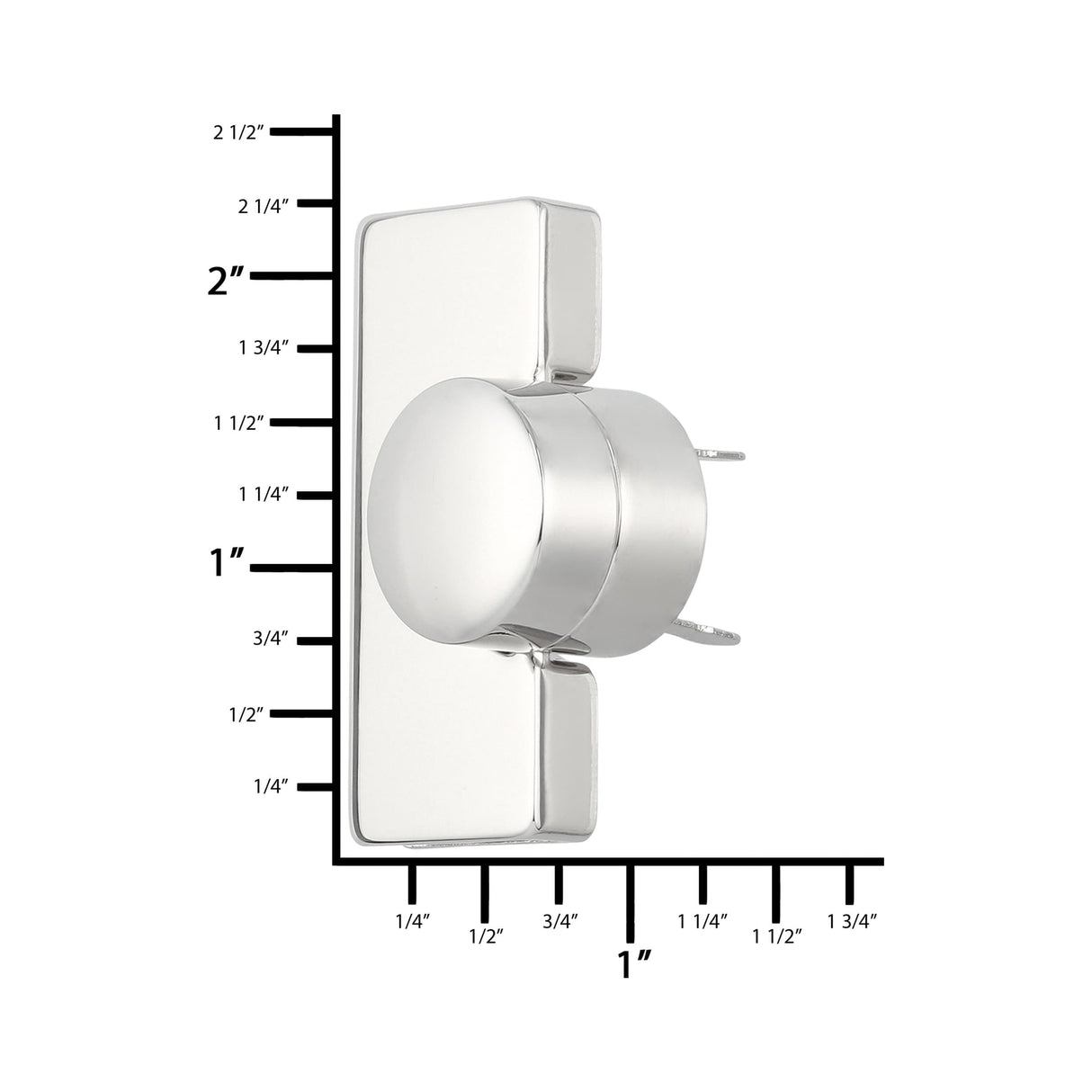 Ohio Travel Bag 22mm Nickel, Turn Lock, Zinc Alloy, #L-364-NP L-364-NP