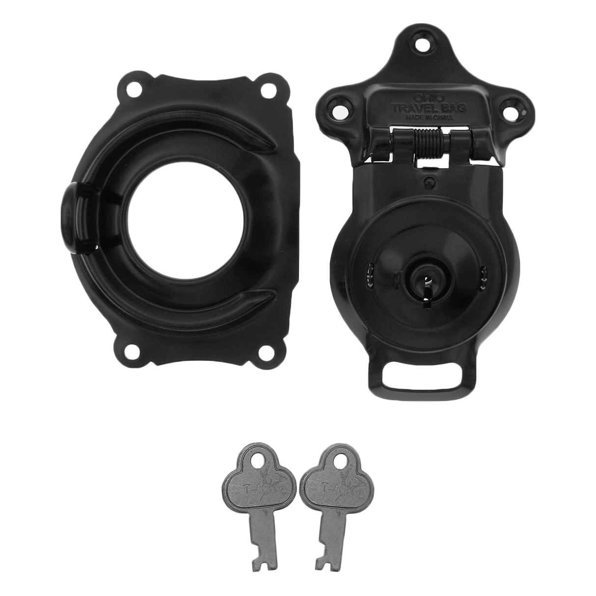 Ohio Travel Bag 3 1/2" Black, Large Trunk Lock w/ Spring, Steel, #G-3-BLK G-3-BLK