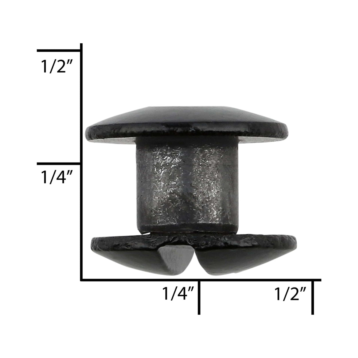 Ohio Travel Bag 3/16" Glossy Black, Open Hole Chicago Screw, Solid Brass, #L-156-3-16BLK L-156-3-16BLK