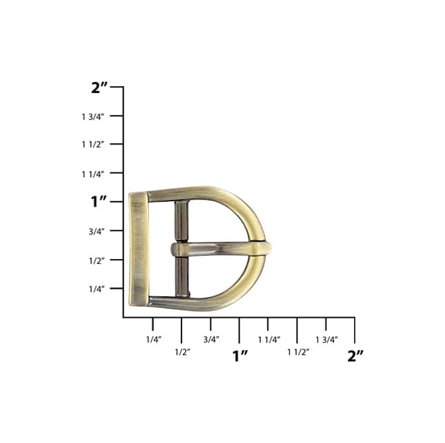 Ohio Travel Bag 3/4" Antique Brass, Center Bar Buckle, Zinc Alloy, #C-1484-ANTB C-1484-ANTB