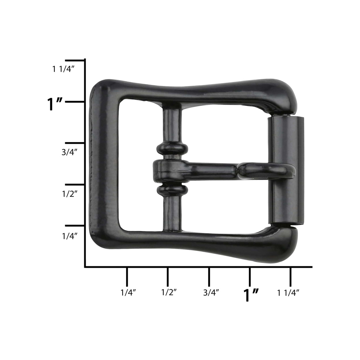 Ohio Travel Bag 3/4" Black, Locking Tongue Roller buckle, Zinc Alloy, #C-2132-BLK C-2132-BLK