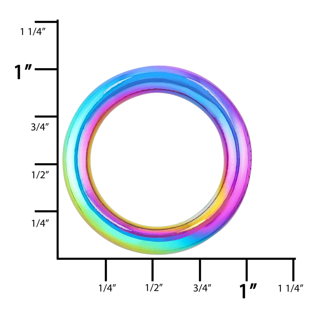 Ohio Travel Bag 3/4" Iridescent Rainbow, Welded O-Ring, Zinc Alloy, #D-422-18-IR D-422-18-IR
