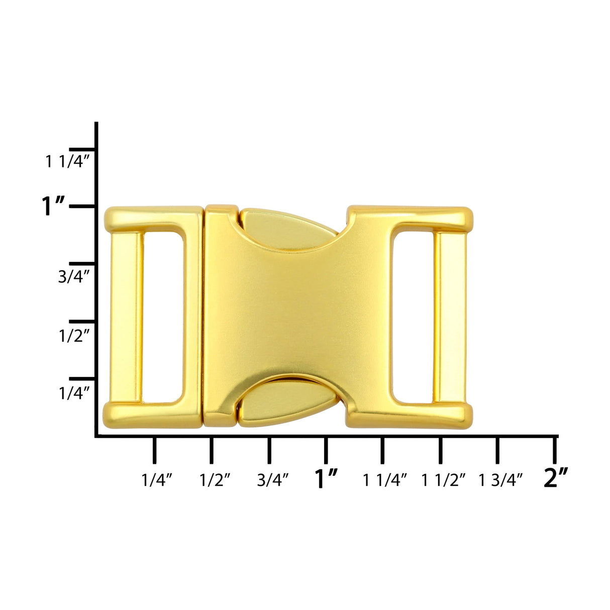 Ohio Travel Bag 3/4" Matte Brass, Side Squeeze Buckle, Zinc Alloy, #C-250-3-4-BRS C-250-3-4-BRS