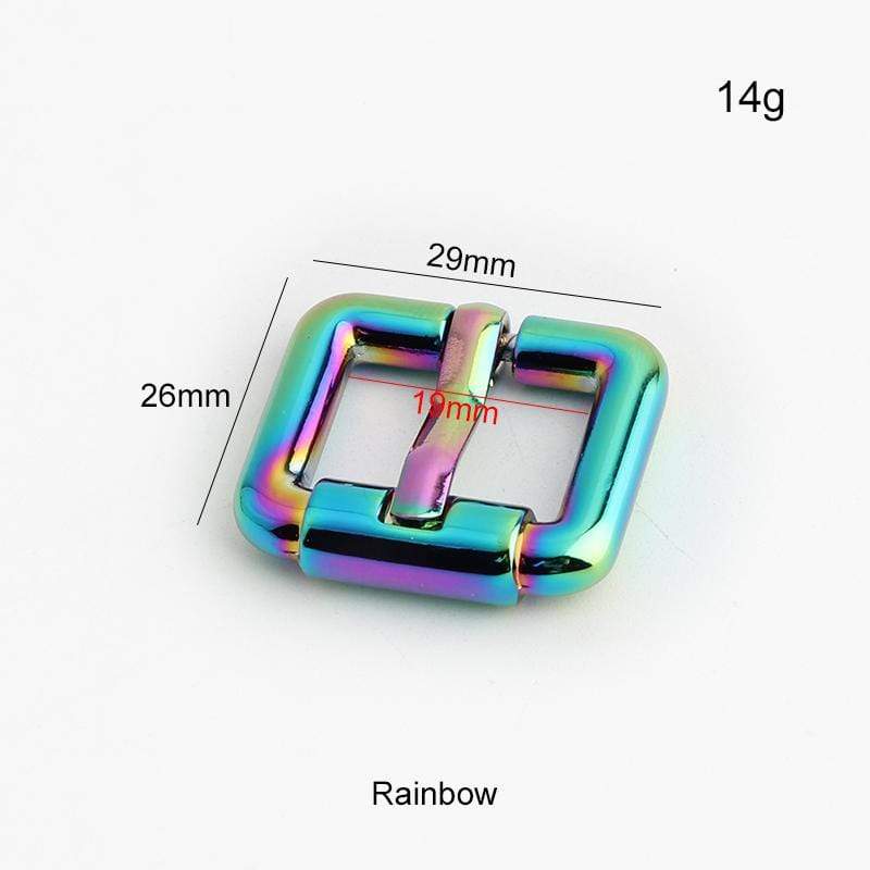 Ohio Travel Bag 3/4" Rainbow, Imitation Roller Heel Bar Buckle, Zinc Alloy, #C-51-3-4-IR C-51-3-4-IR