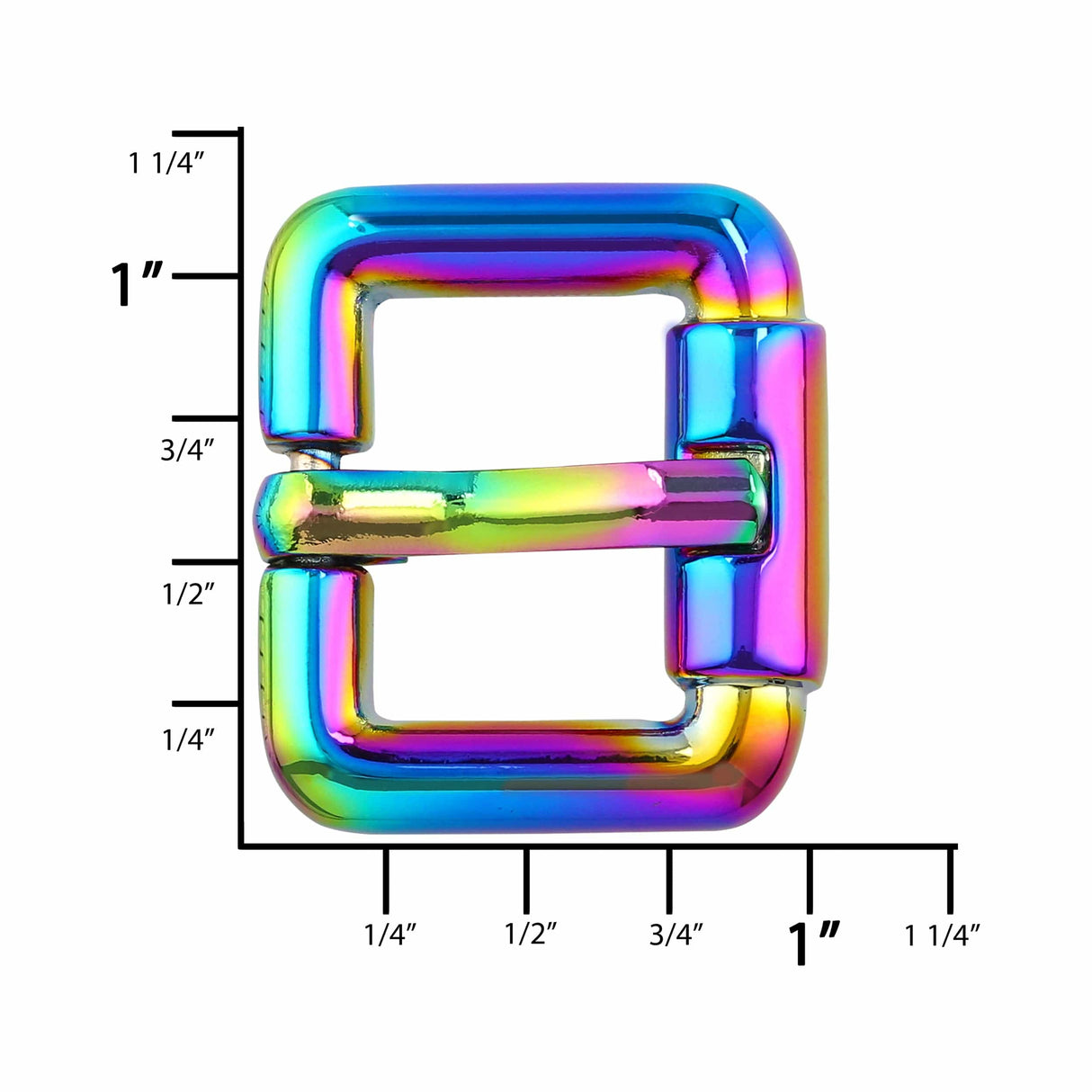 Ohio Travel Bag 3/4" Rainbow, Imitation Roller Heel Bar Buckle, Zinc Alloy, #C-51-3-4-IR C-51-3-4-IR