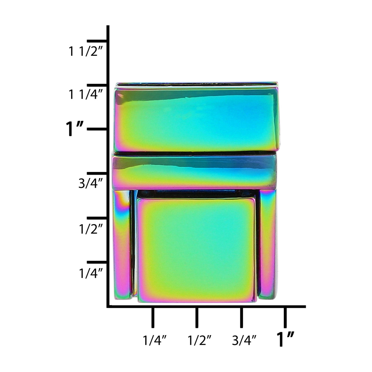 Ohio Travel Bag 3/4" Rainbow, Tuck Catch, Zinc Alloy, #L-1101-IR L-1101-IR