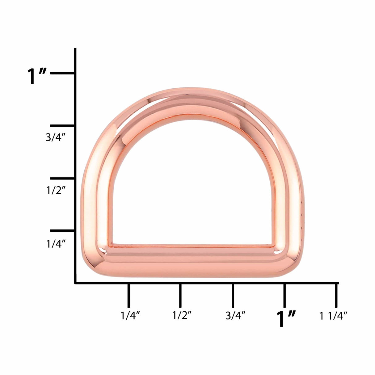 Ohio Travel Bag 3/4" Shiny Copper, Solid D Ring, Zinc Alloy, #P-3151-CPR P-3151-CPR