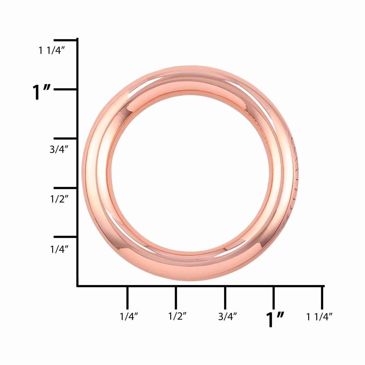 Ohio Travel Bag 3/4" Shiny Copper, Solid Round Ring, Zinc Alloy, #P-3157-CPR P-3157-CPR