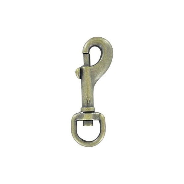 3/8" Antique Brass, Bolt Swivel Snap Hook, Zinc Alloy