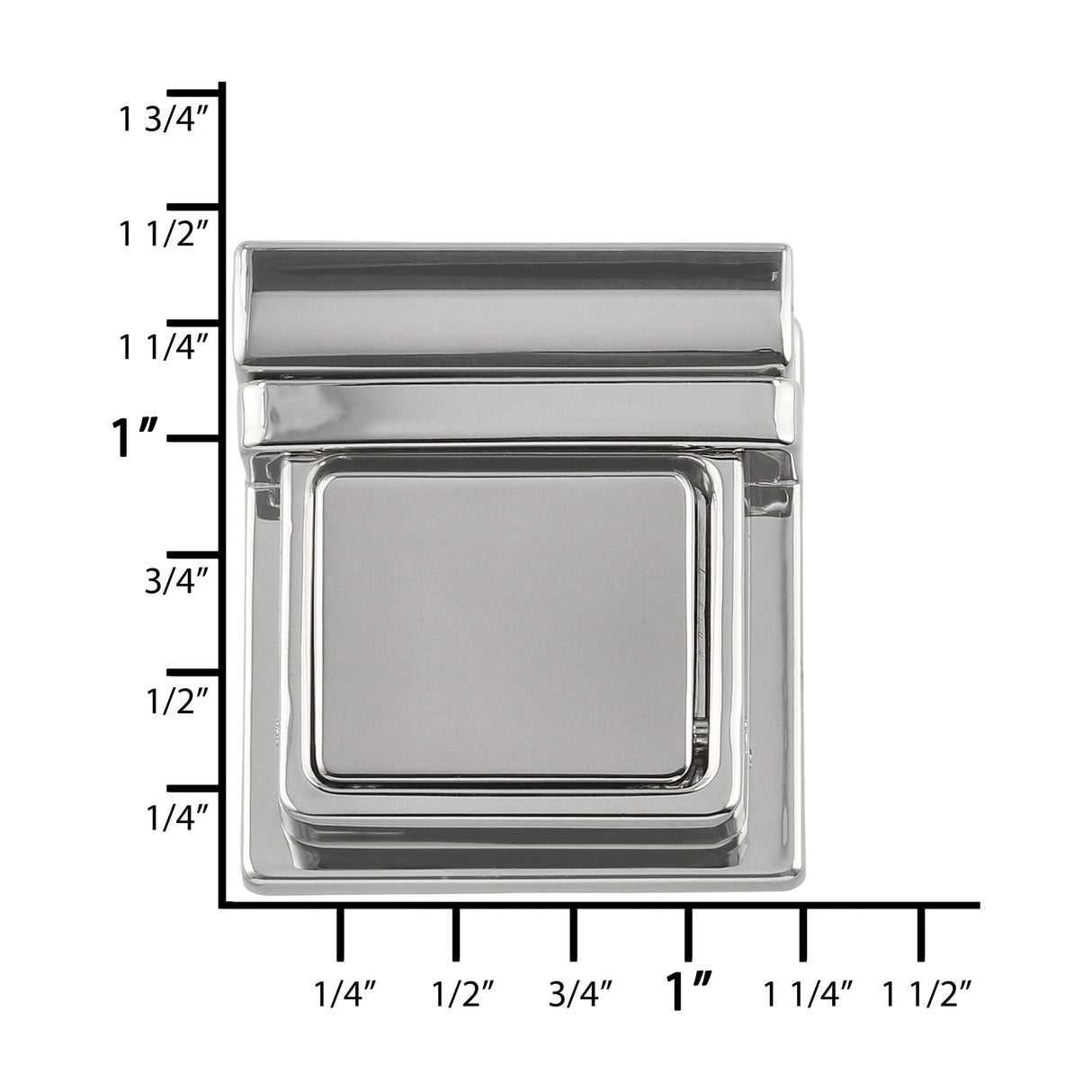 Ohio Travel Bag 30mm Shiny Nickel, Tuck Catch, Zinc Alloy, #L-363-NP L-363-NP