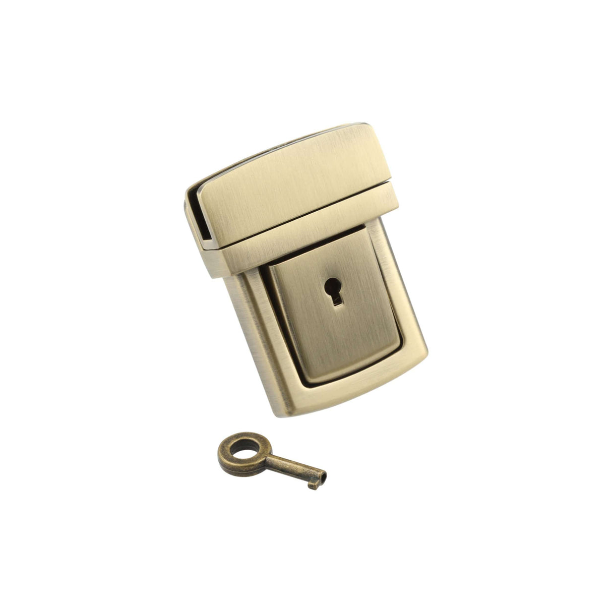 Ohio Travel Bag 35mm Brushed Brass, Tuck Catch with Lock, Zinc Alloy, #L-361-ANTB L-361-ANTB