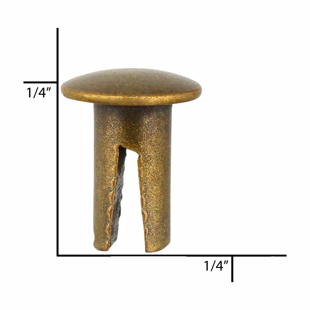 Ohio Travel Bag 4/16" Antique Brass, Split Rivet, Steel- 24 pk, #100-4-16-ANTB 100-4-16-ANTB