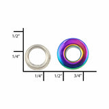 Ohio Travel Bag 4.5mm Rainbow, Eyelet with Washer, Zinc Alloy - Pack 12, #A-450-4.5-IR A-450-4.5-IR
