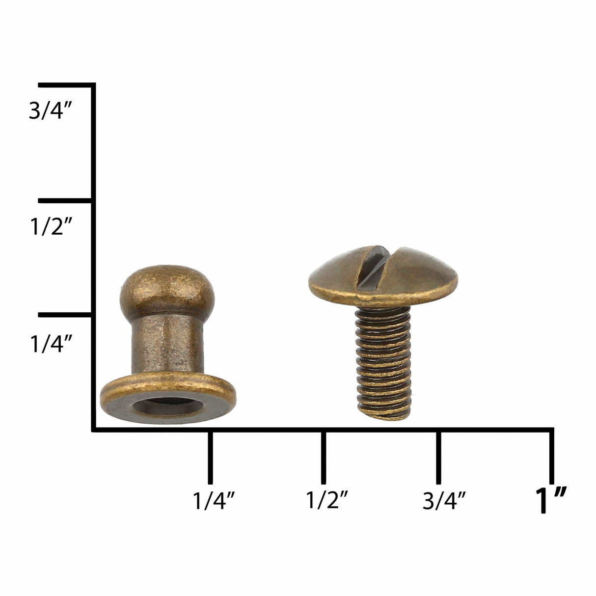 Ohio Travel Bag 4.7mm Antique Brass, Screw in Stud, Solid Brass, #P-2712-ANTB P-2712-ANTB